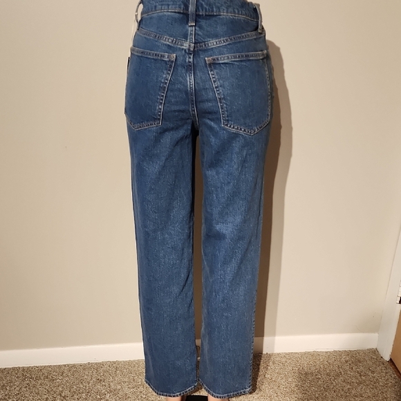 Blue Straight Leg Jeans with High Waist - Picture 6 of 8